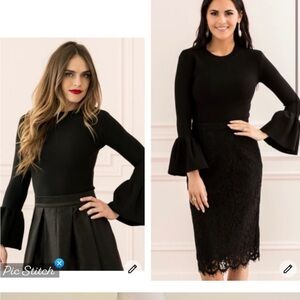 Rachel Parcell black bell sleeve top size XL